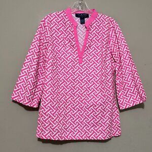 Cape Madras Pink & White Cotton Tunic Top – Size S